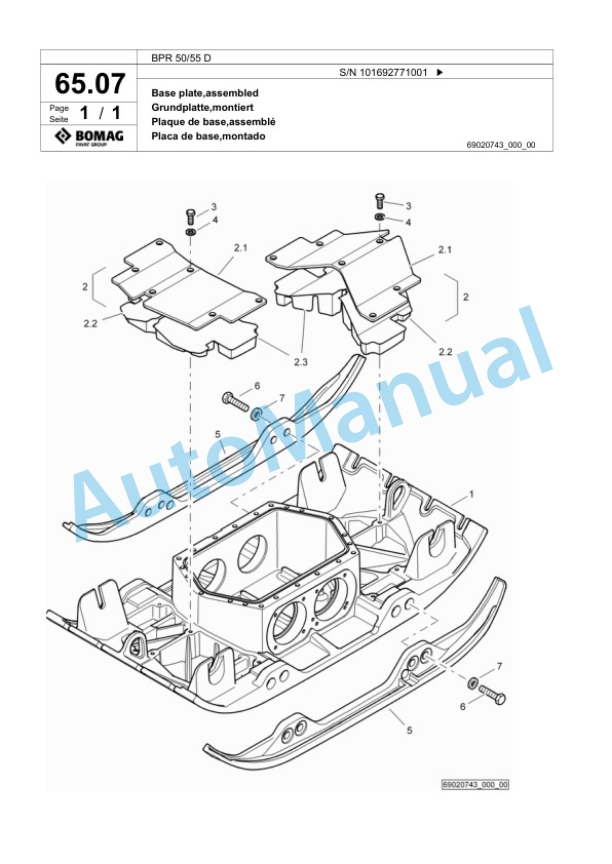 Bomag BPR 50-55 D Vibratory Plate Compactor Spare Parts Catalogue 00824381 4 Bomag BPR 50-55 D Vibratory Plate Compactor Spare Parts Catalogue 00824381-4