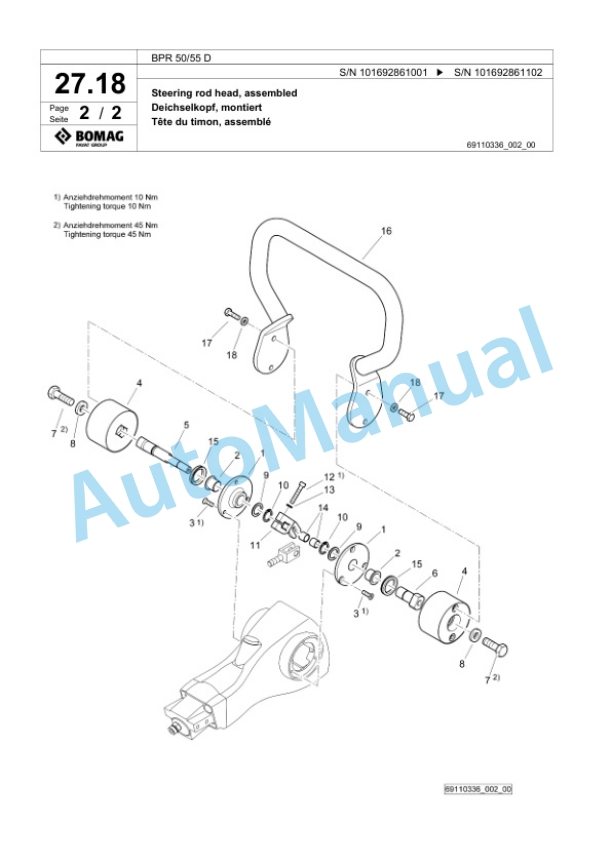 Bomag BPR 50-55 D Vibratory Plate Compactor Spare Parts Catalogue 00825011 2 Bomag BPR 50-55 D Vibratory Plate Compactor Spare Parts Catalogue 00825011-2