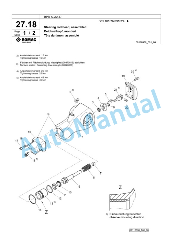 Bomag BPR 50-55 D Vibratory Plate Compactor Spare Parts Catalogue 00825017 2 Bomag BPR 50-55 D Vibratory Plate Compactor Spare Parts Catalogue 00825017-2