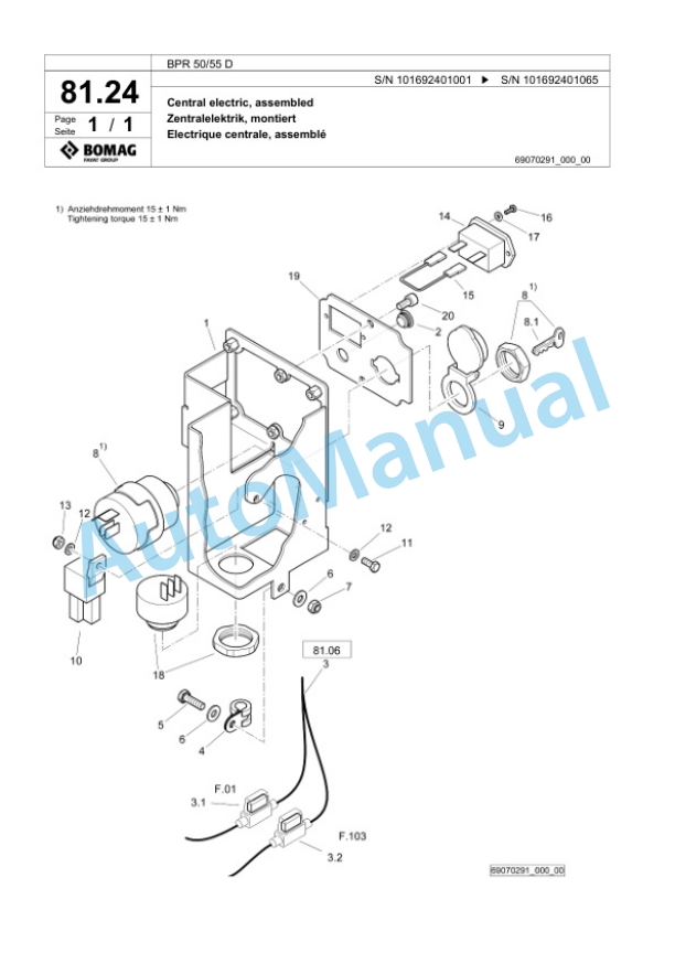 Bomag BPR 50-55 D Vibratory Plate Compactor Spare Parts Catalogue 00825245 4 Bomag BPR 50-55 D Vibratory Plate Compactor Spare Parts Catalogue 00825245-4