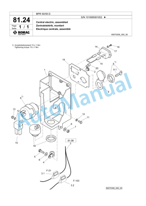 Bomag BPR 50-55 D Vibratory Plate Compactor Spare Parts Catalogue 00825539 4 Bomag BPR 50-55 D Vibratory Plate Compactor Spare Parts Catalogue 00825539-4