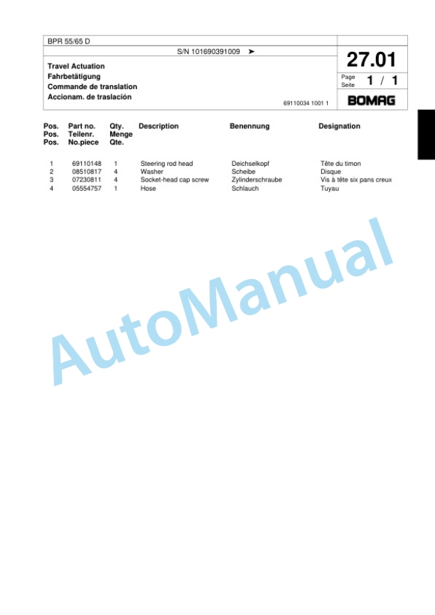 Bomag BPR 55-65 D Vibratory Plate Compactor Spare Parts Catalogue 00817923 2 Bomag BPR 55-65 D Vibratory Plate Compactor Spare Parts Catalogue 00817923-2