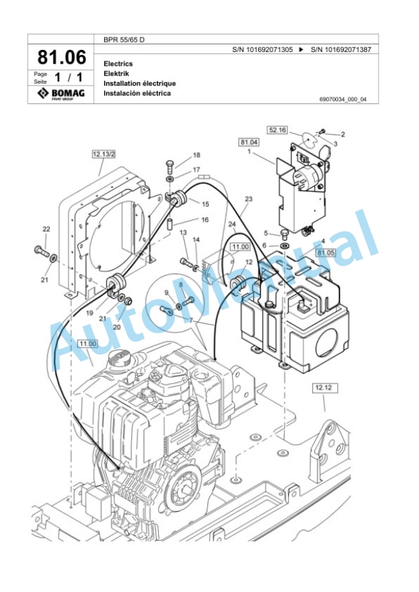 Bomag BPR 55-65 D Vibratory Plate Compactor Spare Parts Catalogue 00817989 5 Bomag BPR 55-65 D Vibratory Plate Compactor Spare Parts Catalogue 00817989-5