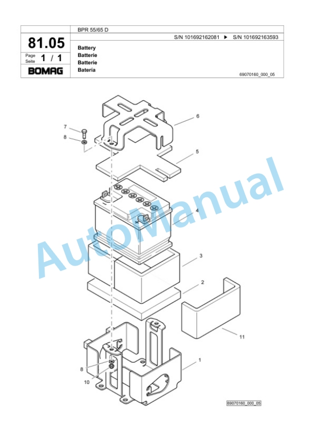 Bomag BPR 55-65 D Vibratory Plate Compactor Spare Parts Catalogue 00818767 3 Bomag BPR 55-65 D Vibratory Plate Compactor Spare Parts Catalogue 00818767-3