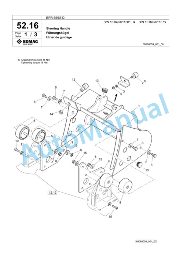Bomag BPR 55-65 D Vibratory Plate Compactor Spare Parts Catalogue 00824325 2 Bomag BPR 55-65 D Vibratory Plate Compactor Spare Parts Catalogue 00824325-2