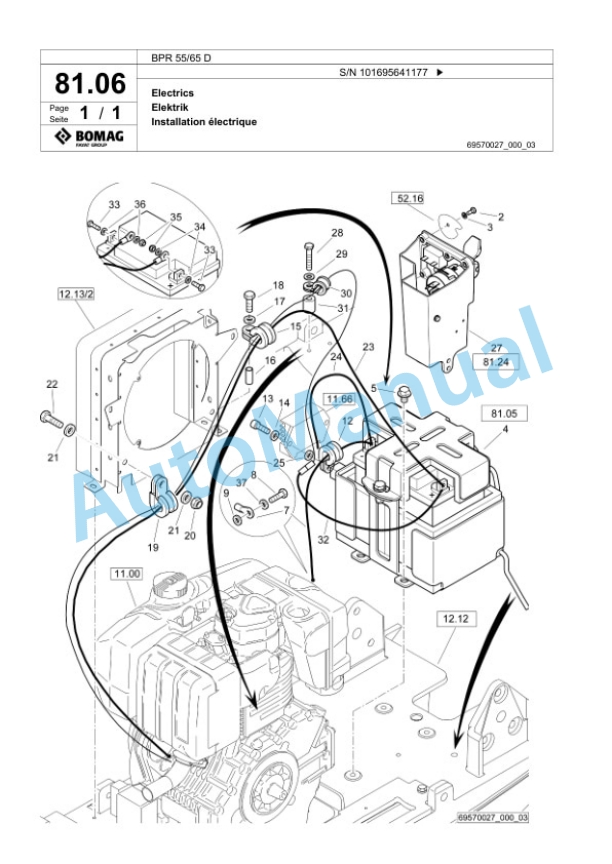 Bomag BPR 55-65 D Vibratory Plate Compactor Spare Parts Catalogue 00826681 3 Bomag BPR 55-65 D Vibratory Plate Compactor Spare Parts Catalogue 00826681-3