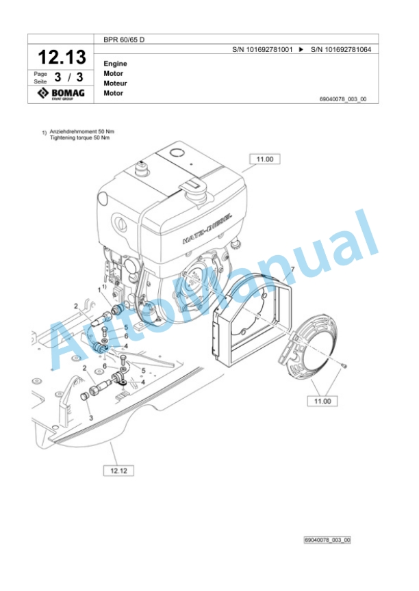Bomag BPR 60-65 D Vibratory Plate Compactor Spare Parts Catalogue 00824383 2 Bomag BPR 60-65 D Vibratory Plate Compactor Spare Parts Catalogue 00824383-2