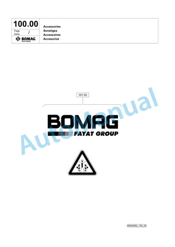 Bomag BPR 60-65 D Vibratory Plate Compactor Spare Parts Catalogue 00824383 5 Bomag BPR 60-65 D Vibratory Plate Compactor Spare Parts Catalogue 00824383-5