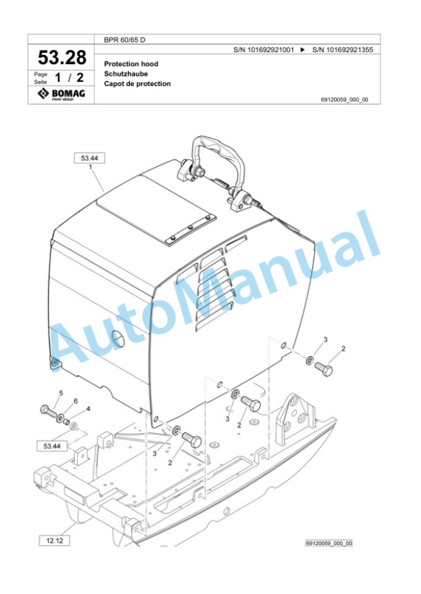 Bomag BPR 60-65 D Vibratory Plate Compactor Spare Parts Catalogue 00824781 2 Bomag BPR 60-65 D Vibratory Plate Compactor Spare Parts Catalogue 00824781-2