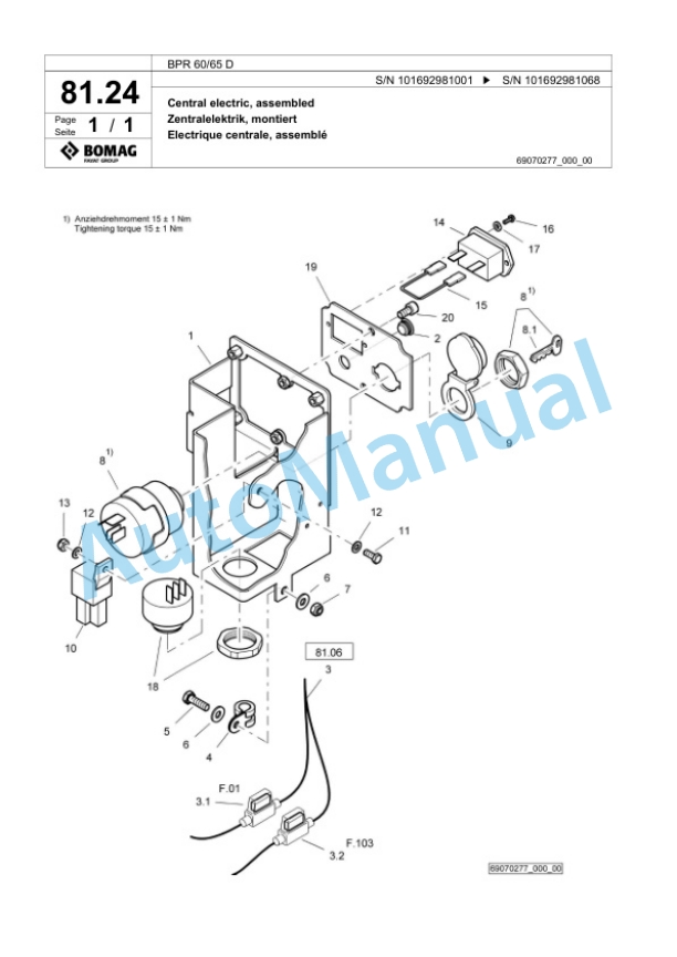 Bomag BPR 60-65 D Vibratory Plate Compactor Spare Parts Catalogue 00825019 4 Bomag BPR 60-65 D Vibratory Plate Compactor Spare Parts Catalogue 00825019-4