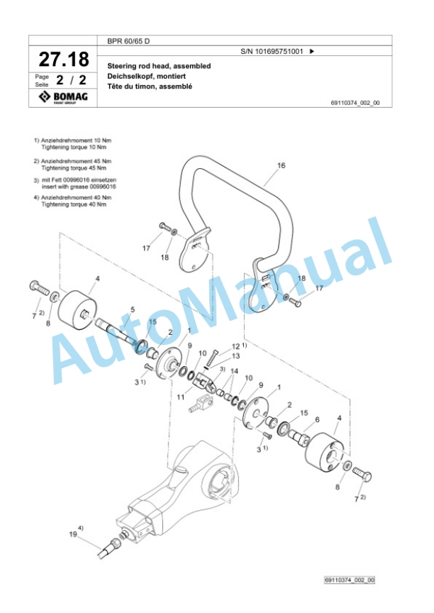 Bomag BPR 60-65 D Vibratory Plate Compactor Spare Parts Catalogue 00826847 2 Bomag BPR 60-65 D Vibratory Plate Compactor Spare Parts Catalogue 00826847-2