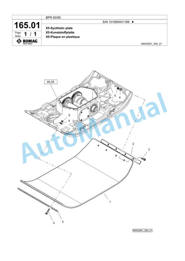 Bomag BPR 60-65 Vibratory Plate Compactor Spare Parts Catalogue 00826309 5 Bomag BPR 60-65 Vibratory Plate Compactor Spare Parts Catalogue 00826309-5