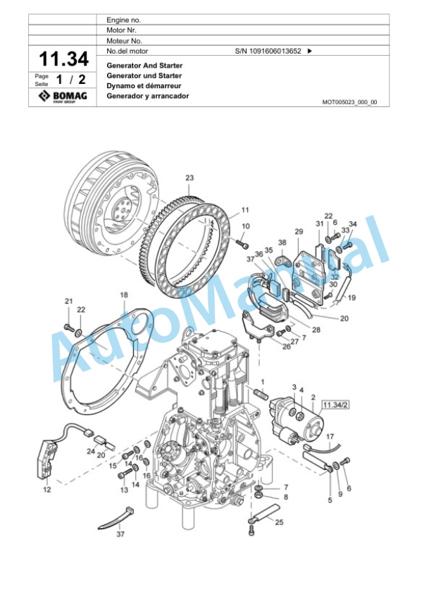 Bomag BPR 65-52 D-3 Vibratory Plate Compactor Spare Parts Catalogue 00817443 2 Bomag BPR 65-52 D-3 Vibratory Plate Compactor Spare Parts Catalogue 00817443-2