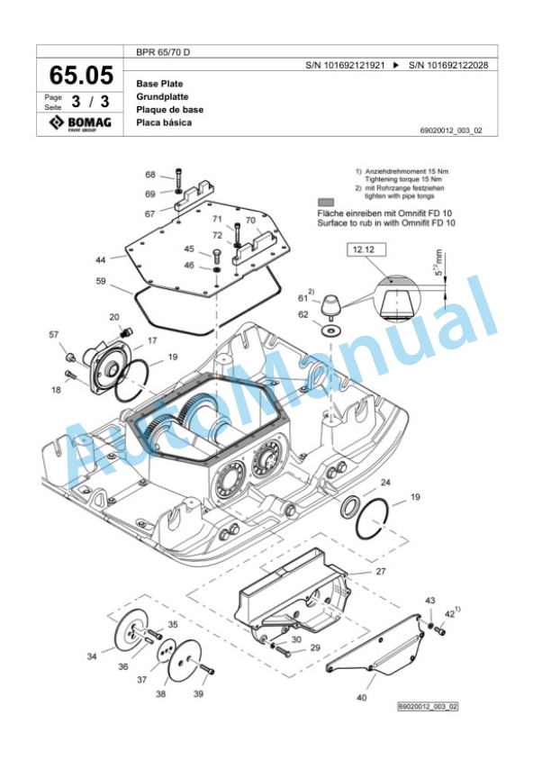Bomag BPR 65-70 D Vibratory Plate Compactor Spare Parts Catalogue 00818567 3 Bomag BPR 65-70 D Vibratory Plate Compactor Spare Parts Catalogue 00818567-3