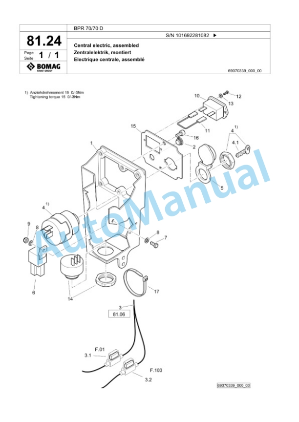 Bomag BPR 70-70 D Vibratory Plate Compactor Spare Parts Catalogue 00825557 5 Bomag BPR 70-70 D Vibratory Plate Compactor Spare Parts Catalogue 00825557-5