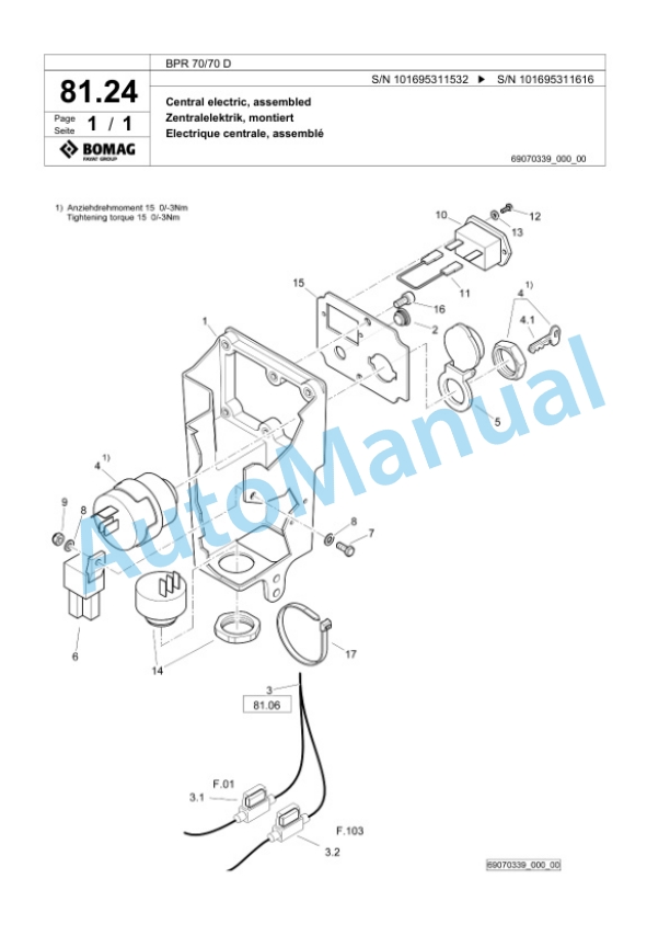 Bomag BPR 70-70 D Vibratory Plate Compactor Spare Parts Catalogue 00825797 4 Bomag BPR 70-70 D Vibratory Plate Compactor Spare Parts Catalogue 00825797-4