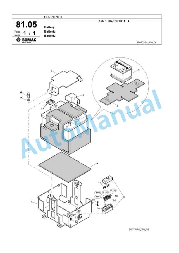 Bomag BPR 70-70 D Vibratory Plate Compactor Spare Parts Catalogue 00826339 3 Bomag BPR 70-70 D Vibratory Plate Compactor Spare Parts Catalogue 00826339-3