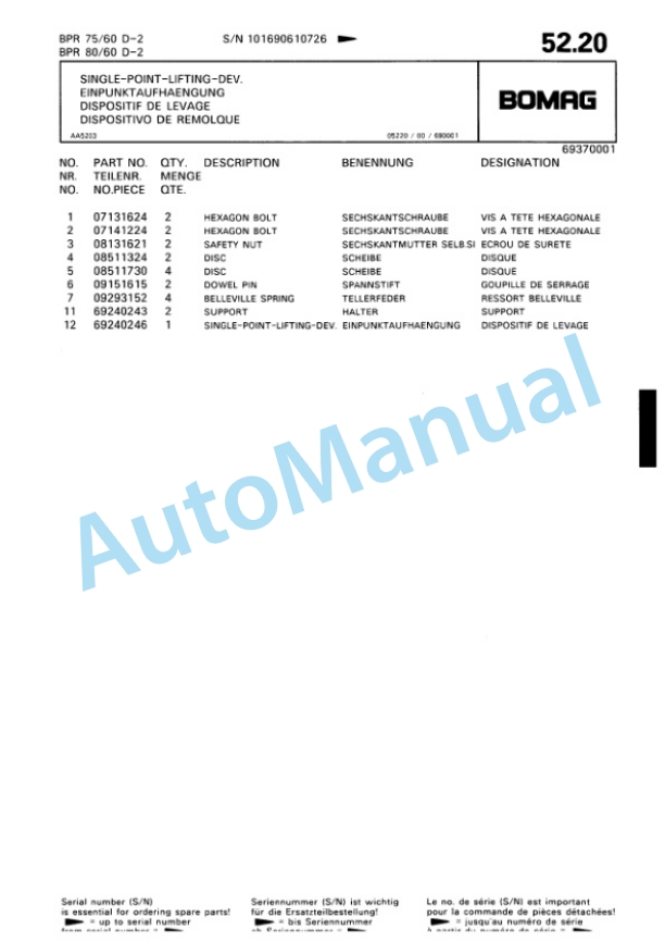 Bomag BPR 75-60 D-2, BPR 80-60 D-2 Vibratory Plate Compactor Spare Parts Catalogue 00813404 3 Bomag BPR 75-60 D-2, BPR 80-60 D-2 Vibratory Plate Compactor Spare Parts Catalogue 00813404-3