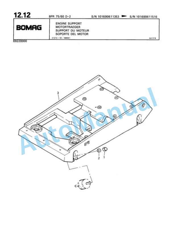 Bomag BPR 75-60 D-2 Vibratory Plate Compactor Spare Parts Catalogue 00817852 2 Bomag BPR 75-60 D-2 Vibratory Plate Compactor Spare Parts Catalogue 00817852-2