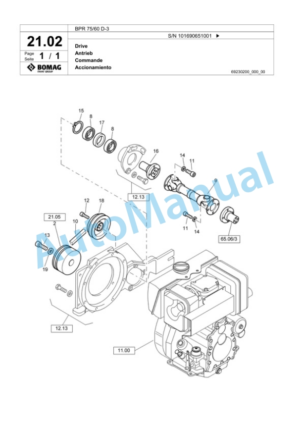 Bomag BPR 75-60 D-3 Vibratory Plate Compactor Spare Parts Catalogue 00817446 2 Bomag BPR 75-60 D-3 Vibratory Plate Compactor Spare Parts Catalogue 00817446-2