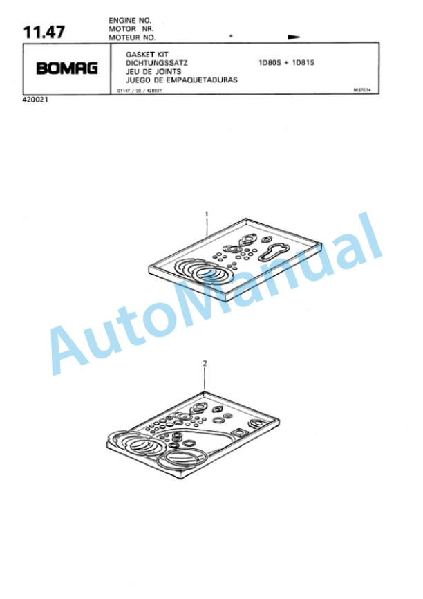 Bomag BPR 75-60 D, BPR 80-60 D Vibratory Plate Compactor Spare Parts Catalogue 00813403 2 Bomag BPR 75-60 D, BPR 80-60 D Vibratory Plate Compactor Spare Parts Catalogue 00813403-2