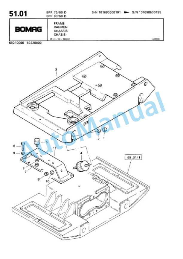 Bomag BPR 75-60 D, BPR 80-60 D Vibratory Plate Compactor Spare Parts Catalogue 00813403 3 Bomag BPR 75-60 D, BPR 80-60 D Vibratory Plate Compactor Spare Parts Catalogue 00813403-3