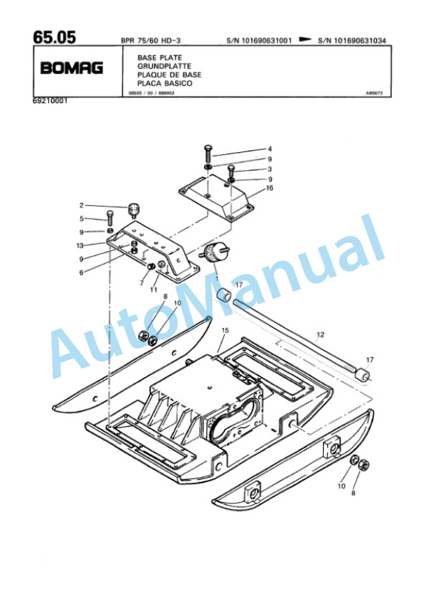 Bomag BPR 75-60 HD-3 Vibratory Plate Compactor Spare Parts Catalogue 00811413 4 Bomag BPR 75-60 HD-3 Vibratory Plate Compactor Spare Parts Catalogue 00811413-4