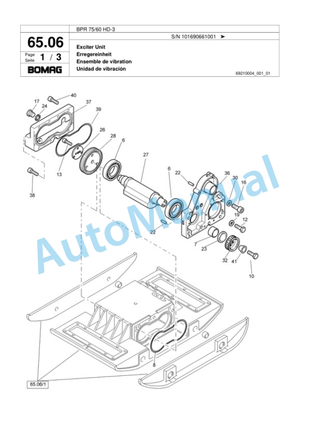 Bomag BPR 75-60 HD-3 Vibratory Plate Compactor Spare Parts Catalogue 00817448 4 Bomag BPR 75-60 HD-3 Vibratory Plate Compactor Spare Parts Catalogue 00817448-4