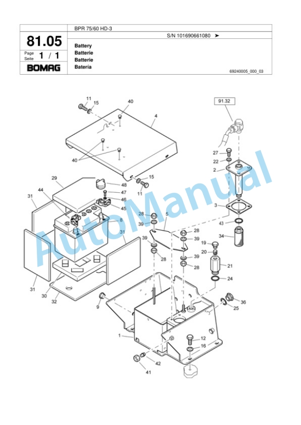 Bomag BPR 75-60 HD-3 Vibratory Plate Compactor Spare Parts Catalogue 00817448 5 Bomag BPR 75-60 HD-3 Vibratory Plate Compactor Spare Parts Catalogue 00817448-5