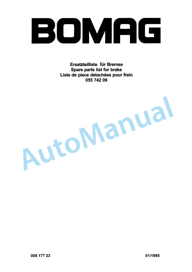 Bomag Brake Spare Parts Catalogue 00817723 1 Bomag Brake Spare Parts Catalogue 00817723
