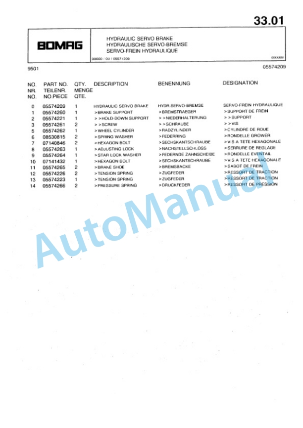Bomag Brake Spare Parts Catalogue 00817723 2 Bomag Brake Spare Parts Catalogue 00817723-2