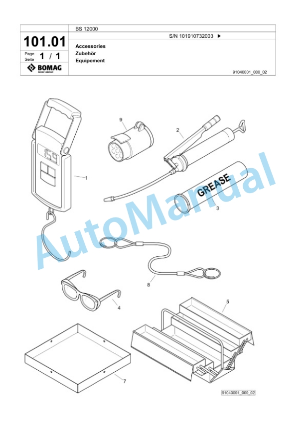 Bomag BS 12000 Tractor-Towed Spreader Spare Parts Catalogue 00824977 5 Bomag BS 12000 Tractor-Towed Spreader Spare Parts Catalogue 00824977-5
