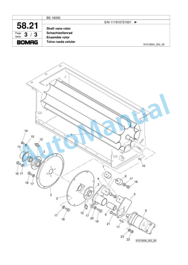 Bomag BS 16000 Tractor-Towed Spreader Spare Parts Catalogue 00818791 2 Bomag BS 16000 Tractor-Towed Spreader Spare Parts Catalogue 00818791-2