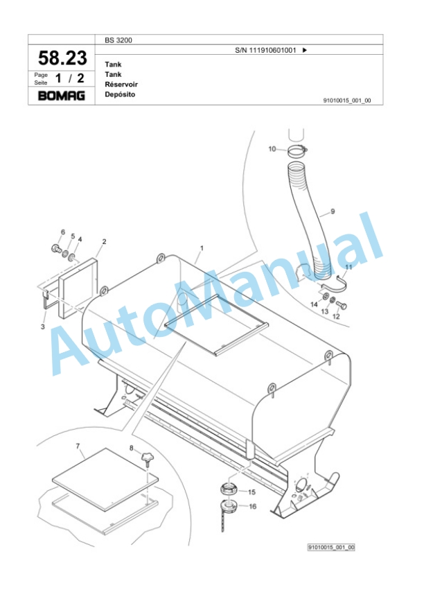 Bomag BS 3200 Front Spreader Spare Parts Catalogue 00818793 3 Bomag BS 3200 Front Spreader Spare Parts Catalogue 00818793-3