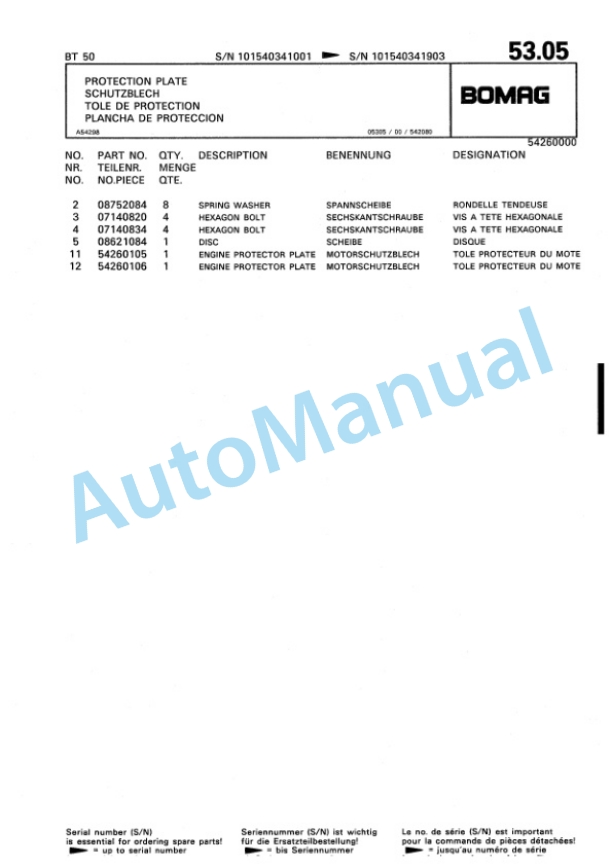Bomag BT 50 Vibratory Tamper Spare Parts Catalogue 00813205 3 Bomag BT 50 Vibratory Tamper Spare Parts Catalogue 00813205-3