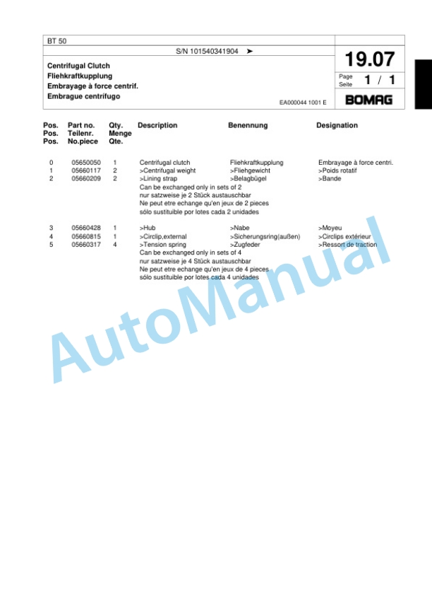 Bomag BT 50 Vibratory Tamper Spare Parts Catalogue 00817449 2 Bomag BT 50 Vibratory Tamper Spare Parts Catalogue 00817449-2