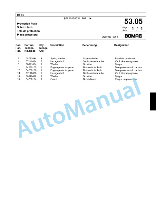 Bomag BT 50 Vibratory Tamper Spare Parts Catalogue 00817449 3 Bomag BT 50 Vibratory Tamper Spare Parts Catalogue 00817449-3