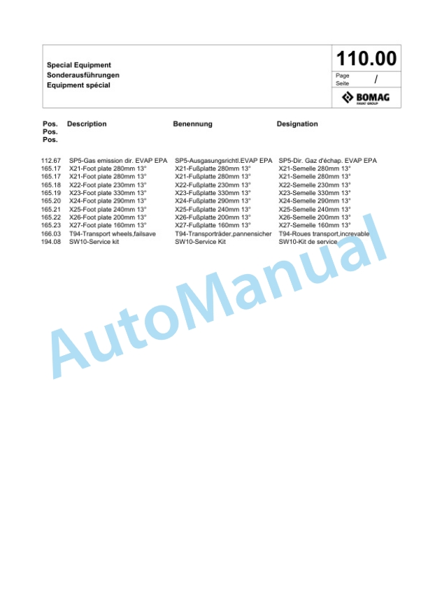 Bomag BT 50 Vibratory Tamper Spare Parts Catalogue 00826373 4 Bomag BT 50 Vibratory Tamper Spare Parts Catalogue 00826373-4
