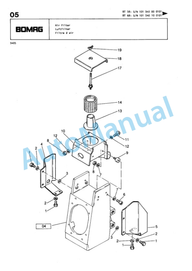 Bomag BT 58, BT 68 Vibratory Tamper Spare Parts Catalogue 00813210 GE 3 Bomag BT 58, BT 68 Vibratory Tamper Spare Parts Catalogue 00813210 GE-3