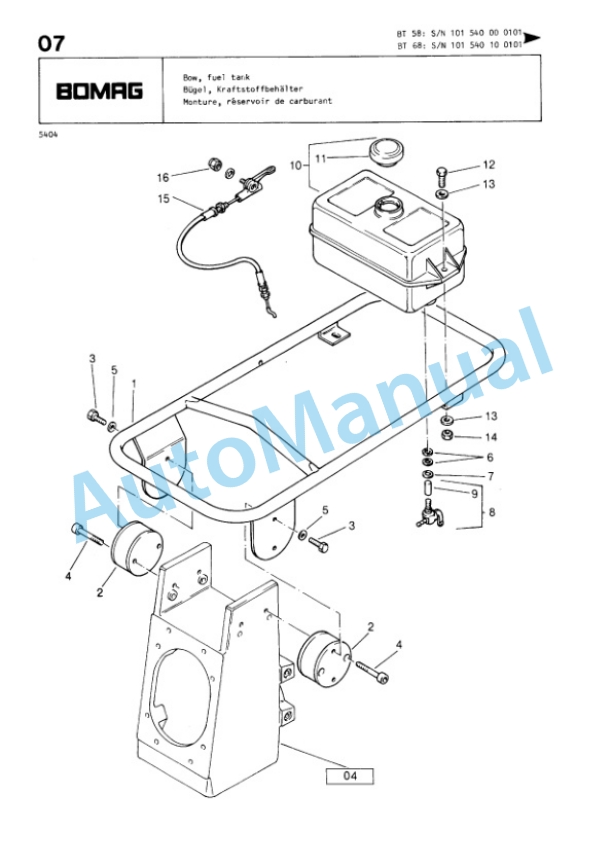 Bomag BT 58, BT 68 Vibratory Tamper Spare Parts Catalogue 00813211 4 Bomag BT 58, BT 68 Vibratory Tamper Spare Parts Catalogue 00813211-4