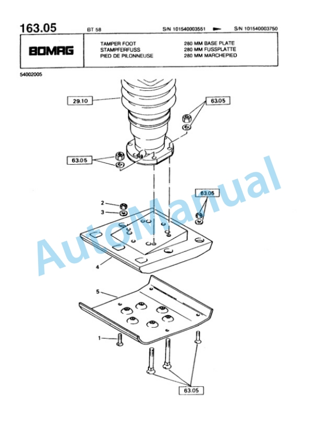 Bomag BT 58, BT 68 Vibratory Tamper Spare Parts Catalogue 00813216 5 Bomag BT 58, BT 68 Vibratory Tamper Spare Parts Catalogue 00813216-5