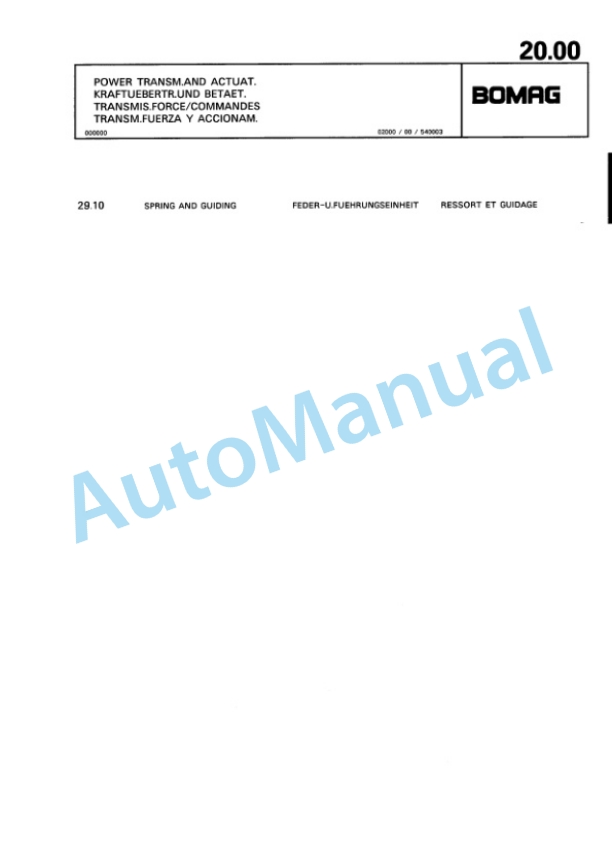 Bomag BT 58, BT 68 Vibratory Tamper Spare Parts Catalogue 00813217 2 Bomag BT 58, BT 68 Vibratory Tamper Spare Parts Catalogue 00813217-2