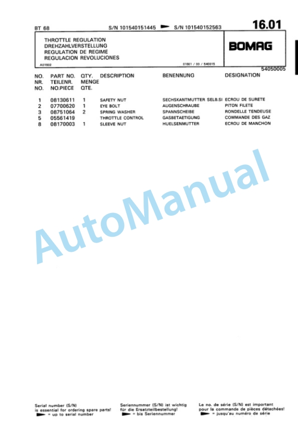 Bomag BT 58, BT 68 Vibratory Tamper Spare Parts Catalogue 00813221 2 Bomag BT 58, BT 68 Vibratory Tamper Spare Parts Catalogue 00813221-2