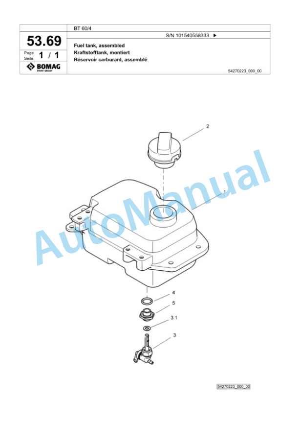Bomag BT 60-4 Vibratory Tamper Spare Parts Catalogue 00818737 2 Bomag BT 60-4 Vibratory Tamper Spare Parts Catalogue 00818737-2