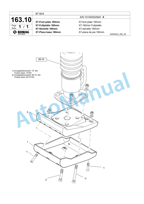 Bomag BT 60-4 Vibratory Tamper Spare Parts Catalogue 00818783-4