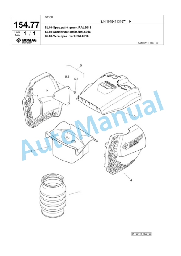 Bomag BT 60 Vibratory Tamper Spare Parts Catalogue 00800853 4 Bomag BT 60 Vibratory Tamper Spare Parts Catalogue 00800853-4