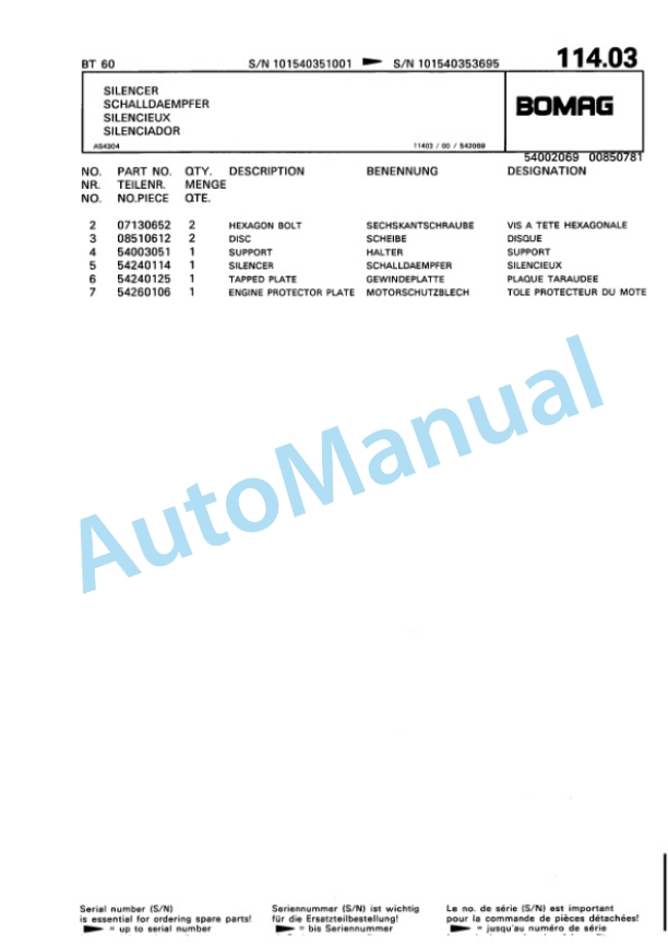 Bomag BT 60 Vibratory Tamper Spare Parts Catalogue 00813226 5 Bomag BT 60 Vibratory Tamper Spare Parts Catalogue 00813226-5