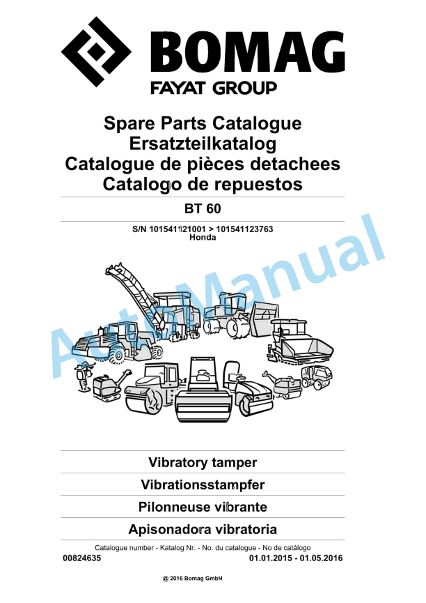 Bomag BT 60 Vibratory Tamper Spare Parts Catalogue 00824635 1 Bomag BT 60 Vibratory Tamper Spare Parts Catalogue 00824635