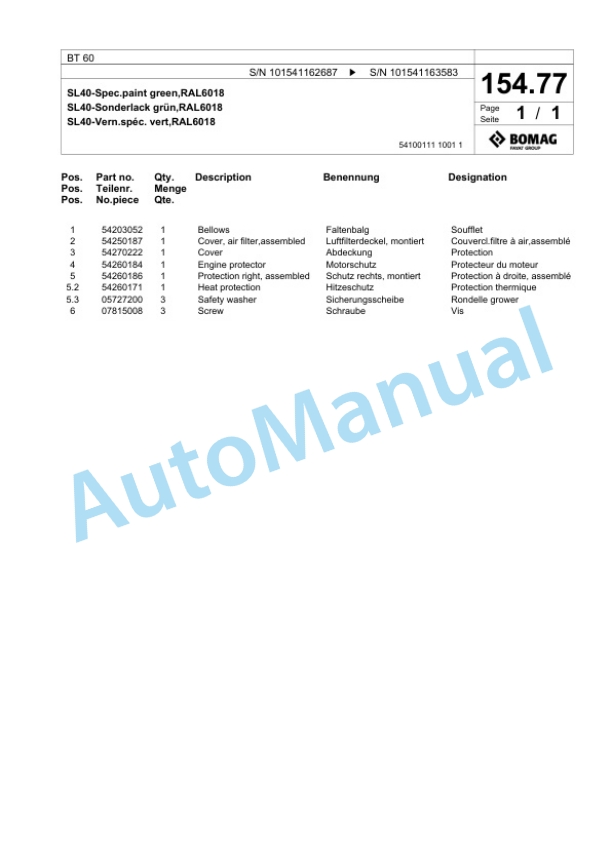 Bomag BT 60 Vibratory Tamper Spare Parts Catalogue 00825573 4 Bomag BT 60 Vibratory Tamper Spare Parts Catalogue 00825573-4