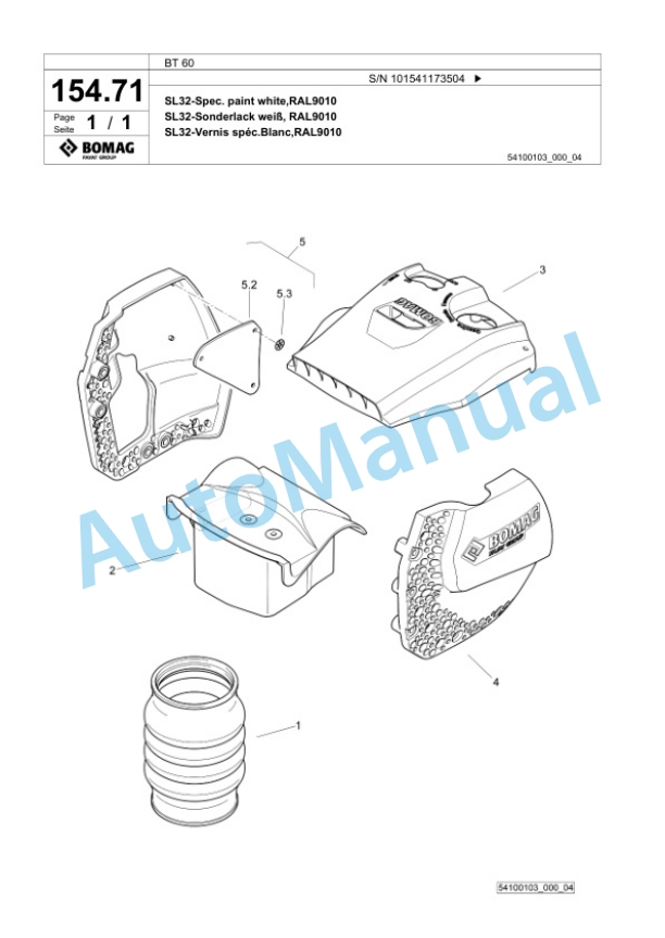 Bomag BT 60 Vibratory Tamper Spare Parts Catalogue 00825575 3 Bomag BT 60 Vibratory Tamper Spare Parts Catalogue 00825575-3